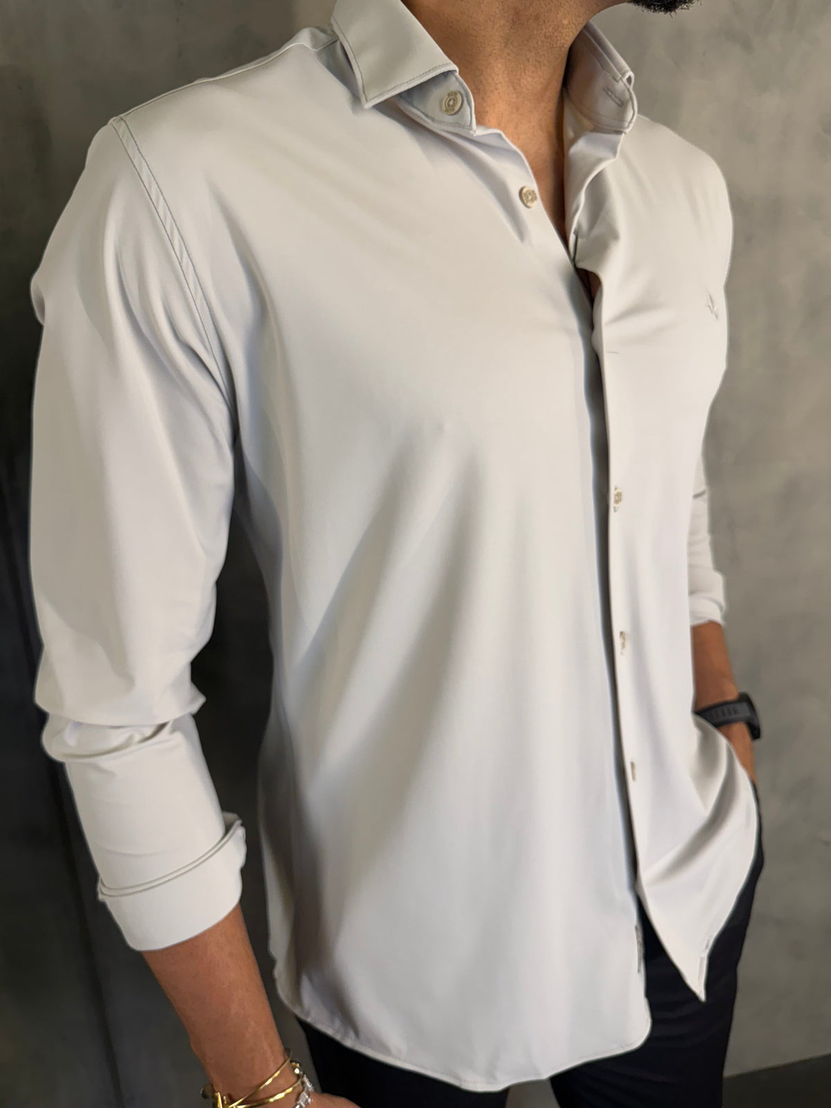 CAMISA M/L COMFORT DLZ BEGE CONCHA