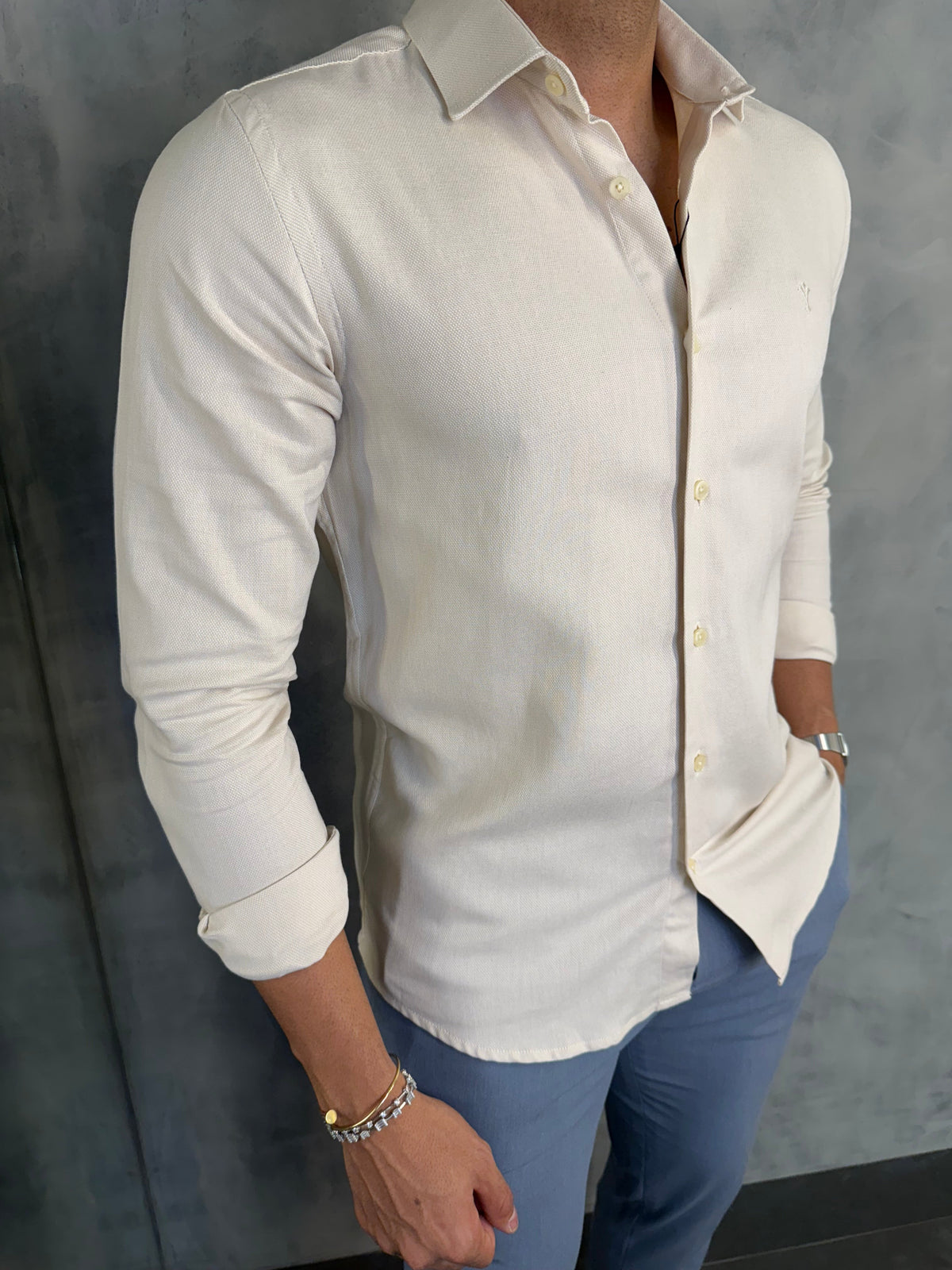 CAMISA M/L JAIPUR INDICCATTO AREIA