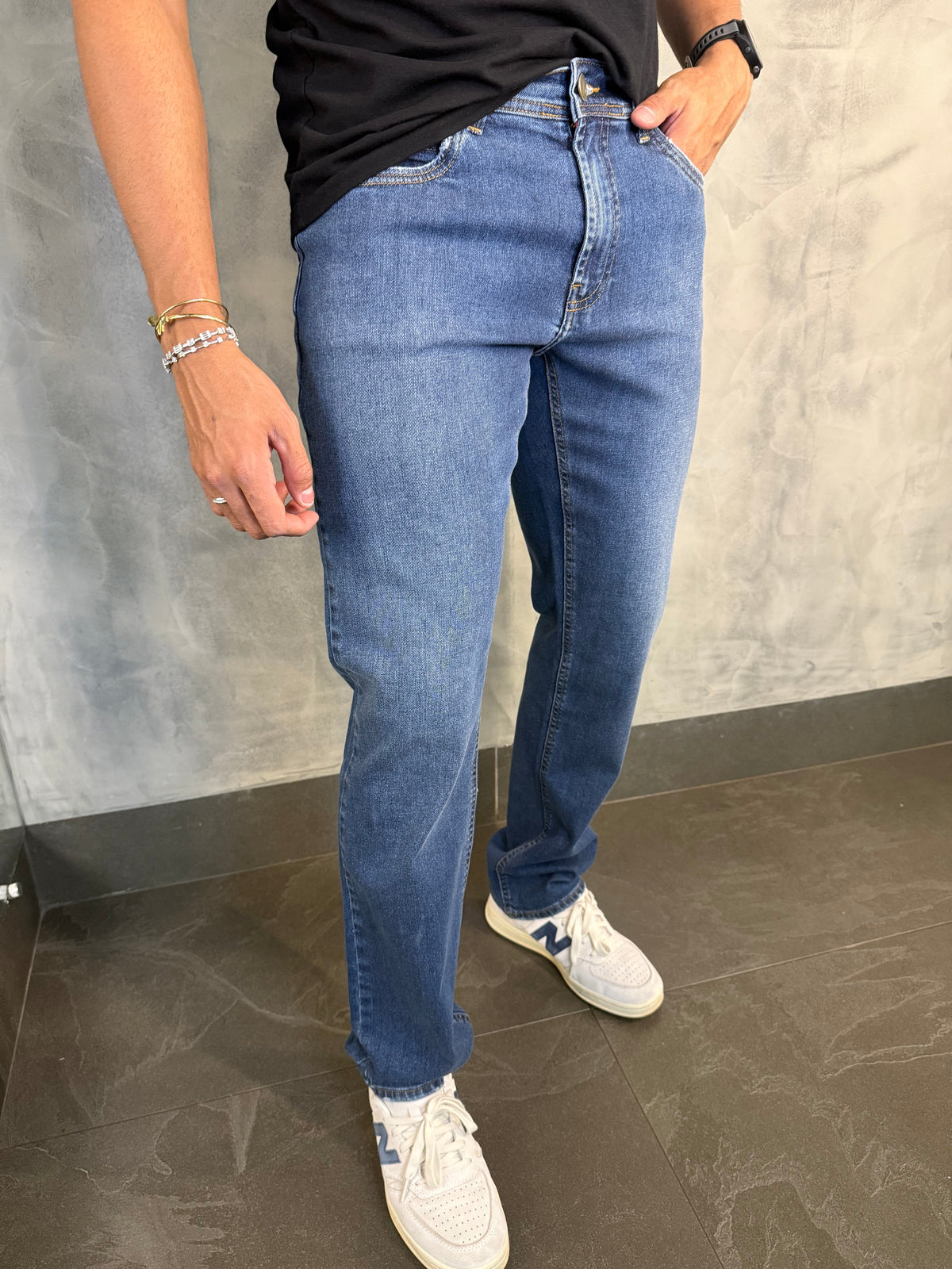 CALÇA JEANS REGULAR DLZ AZUL MÉDIO