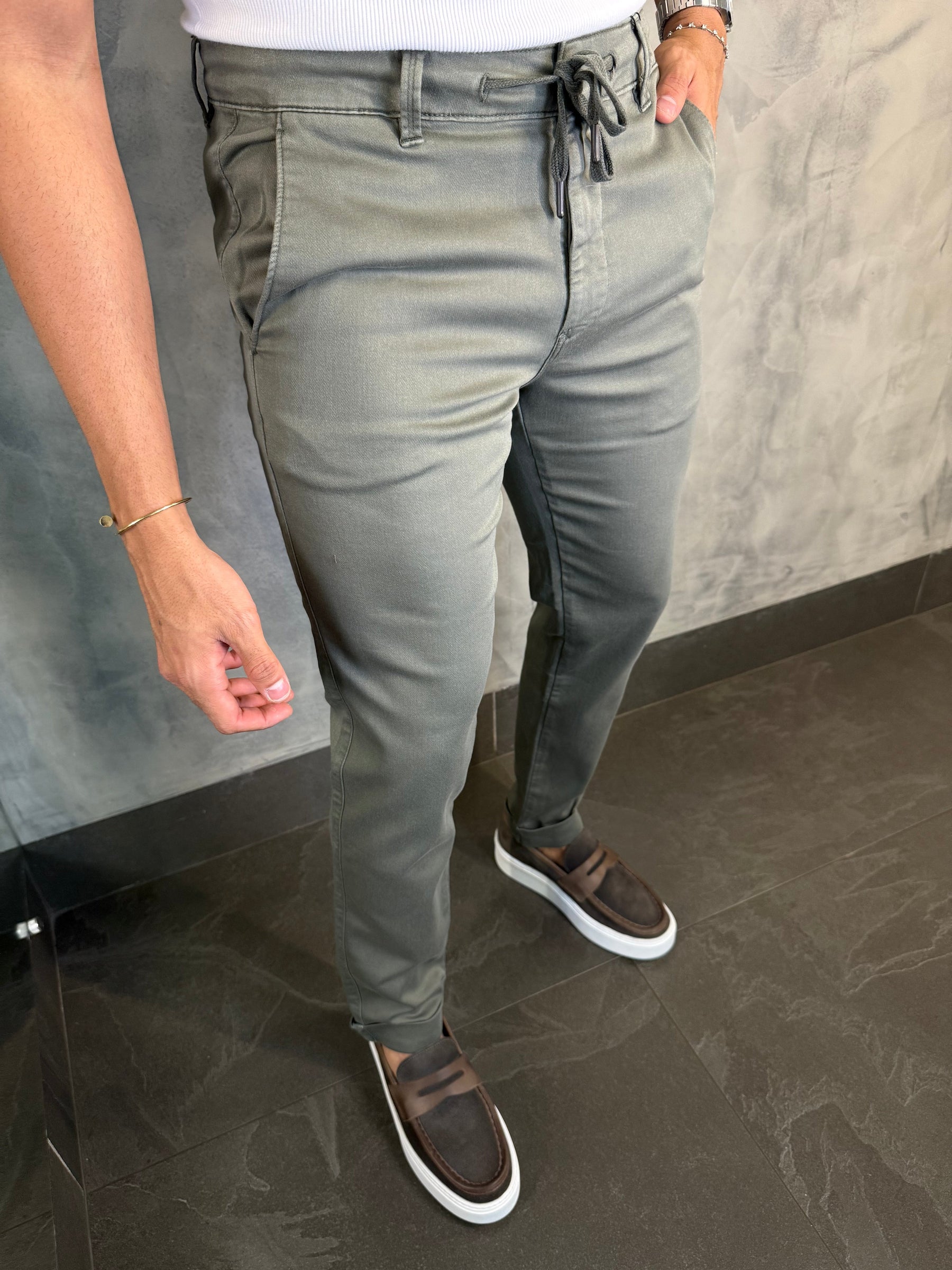 CALÇA SARJA MOLETOM SKINNY PONTO H