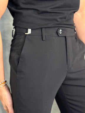 CALÇA ALF. ATENAS SLIM REGULÁVEL PONTO H PRETO