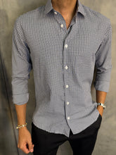 CAMISA M/L BOSSA NOVA XADREZ PONTO H AZUL