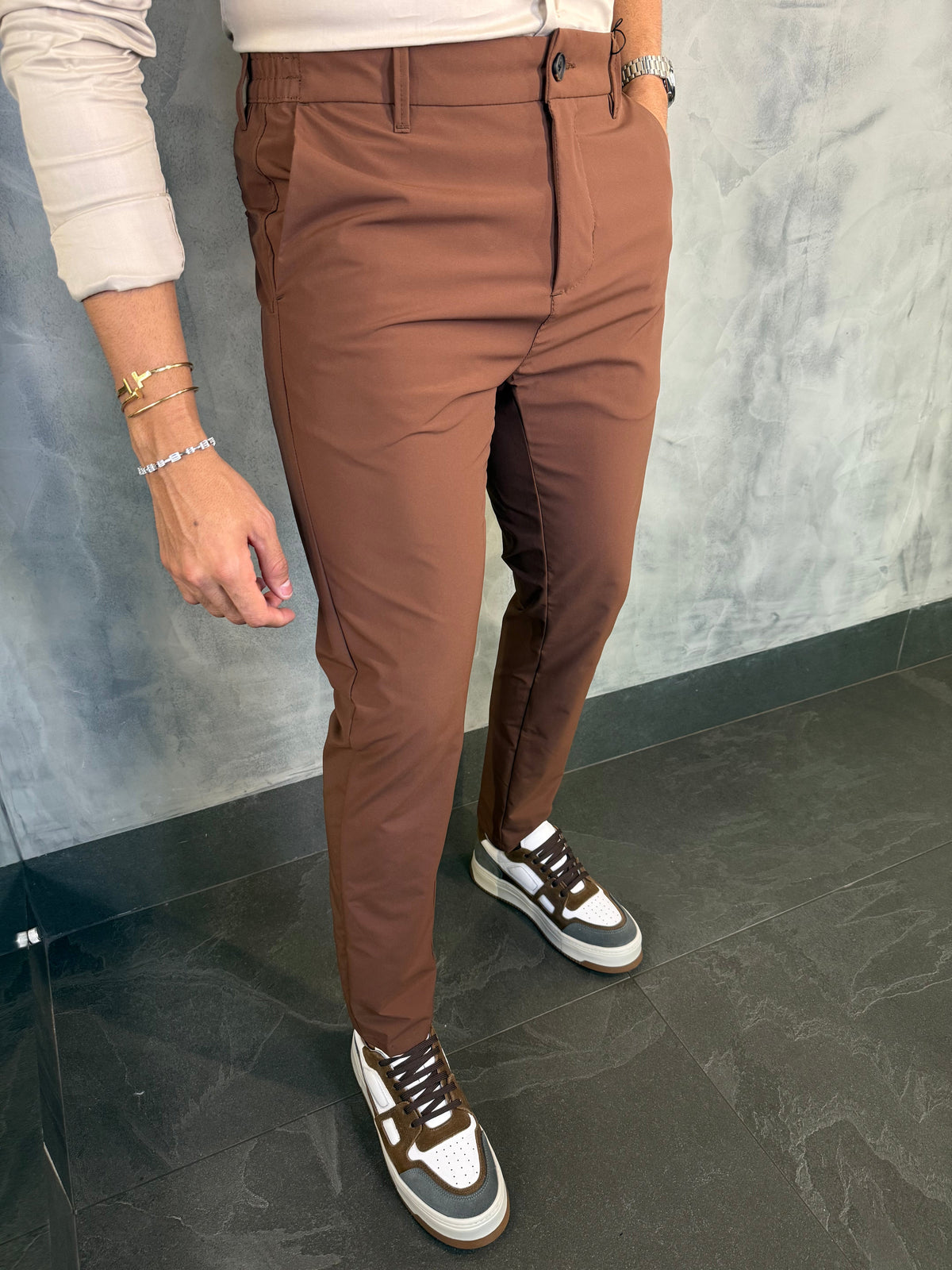 CALÇA ALF. SLIM TECH KINGEJOE MARROM