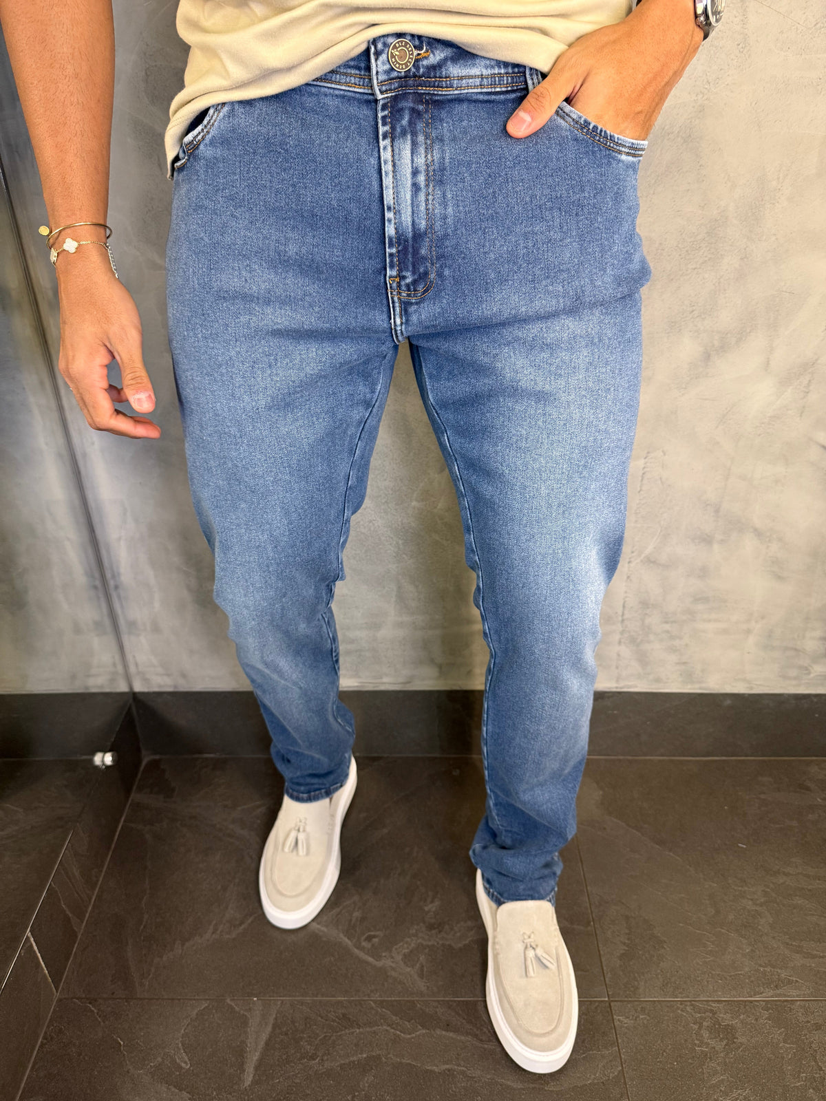 CALÇA JEANS SLIM SELECT DLZ JEANS MÉDIO