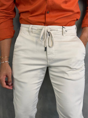 CALÇA ALF. SARJA MOLETOM SKINNY C/ CADARÇO BAREZY