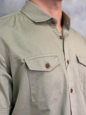 CAMISA DE SARJA M/C INDICCATTO KHAKI