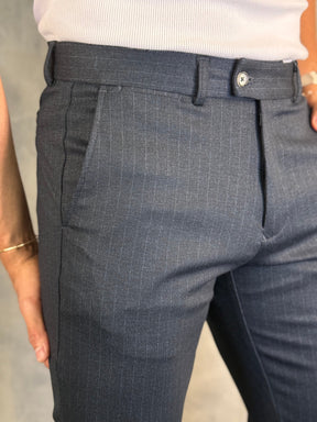 CALÇA ALF MALHA SLIM RISCA DE GIZ PONTO H MARINHO