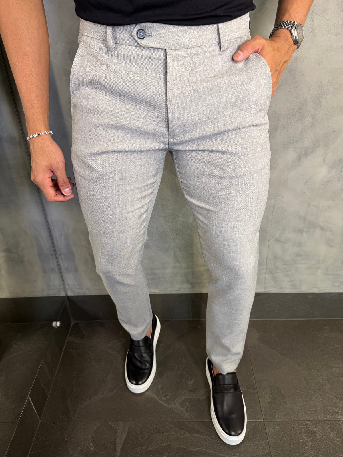 CALÇA ALF SLIM STRETCH PONTO H