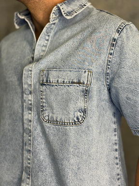 CAMISA M/C JEANS FOCATTO JEANS CLARO