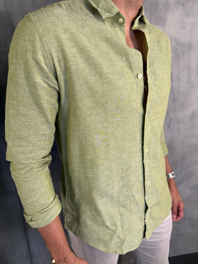 CAMISA M/L LINHO PIENZA RESERVA PISTACHE