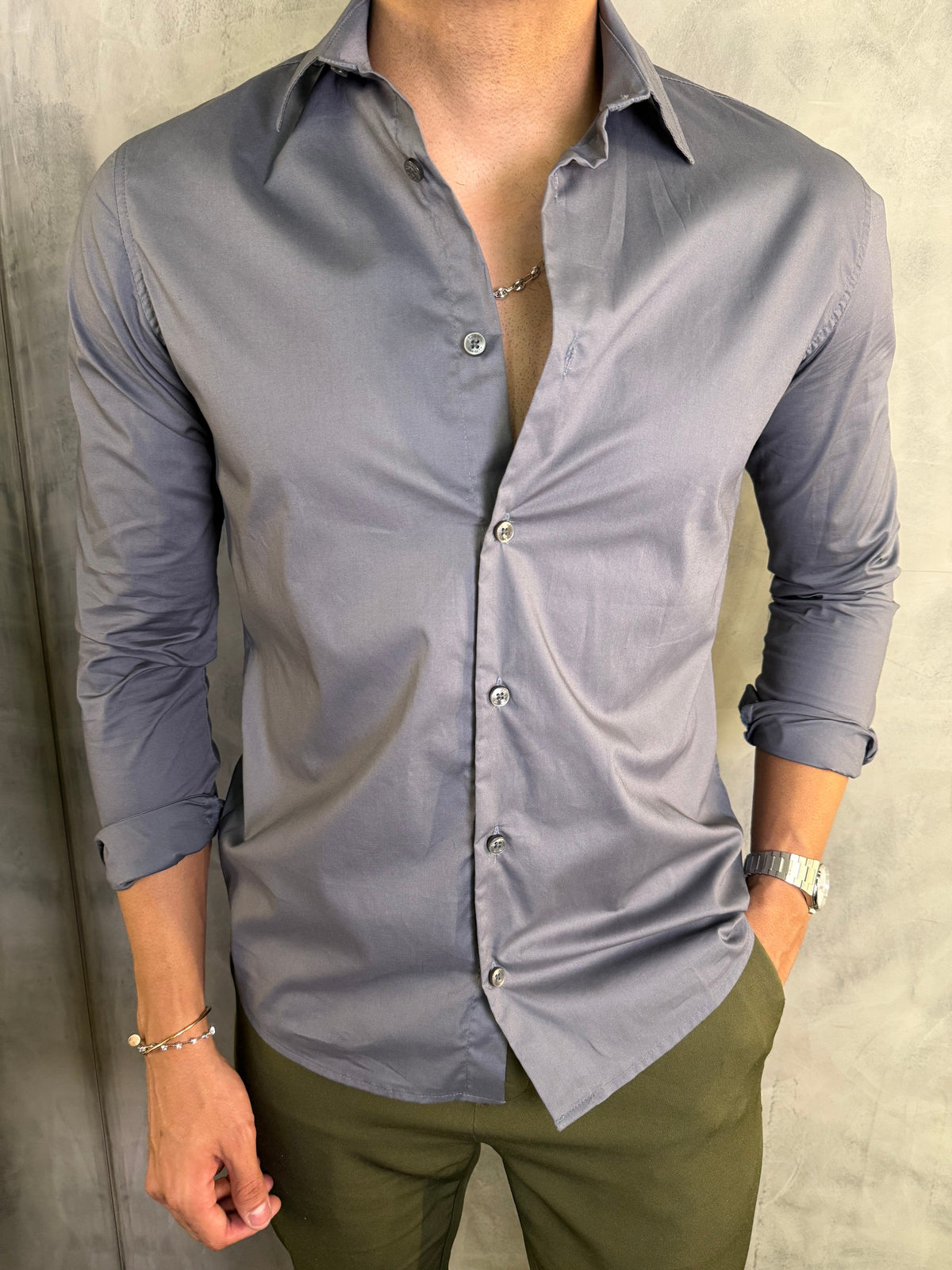 CAMISA M/L TRICOLINE NEO SIMPLES RESERVA TITÂNIO