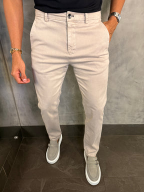 CALÇA ALF SARJA COMFORT SKINNY PONTO H KHAKI