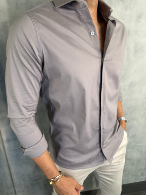 CAMISA MANGA LONGA PONTO H CINZA