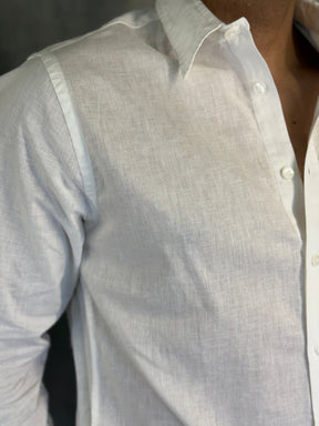 CAMISA M/L LINHO FIO TINTO PONTO H