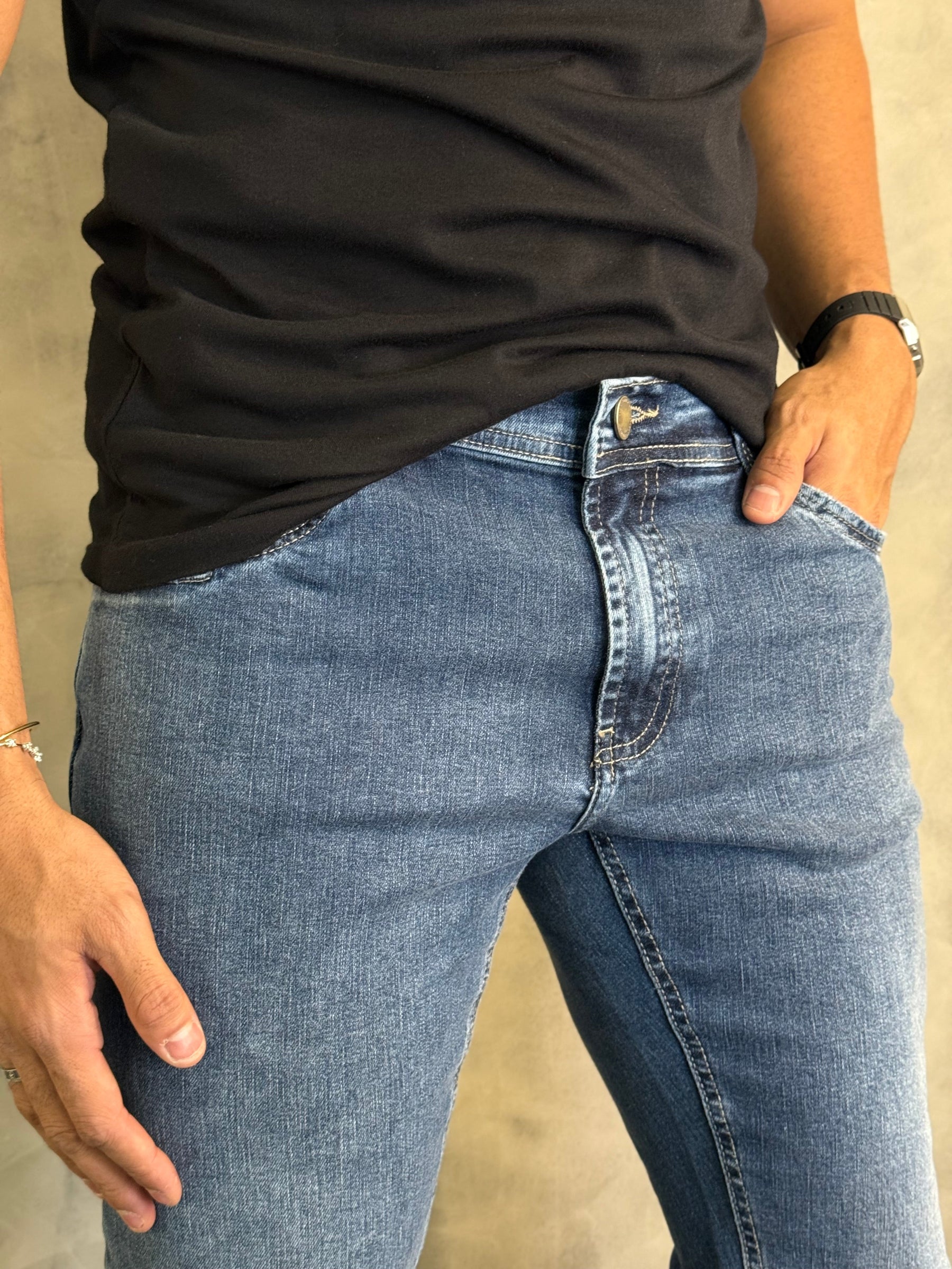 CALÇA JEANS SKINNY SW DLZ AZUL MÉDIO