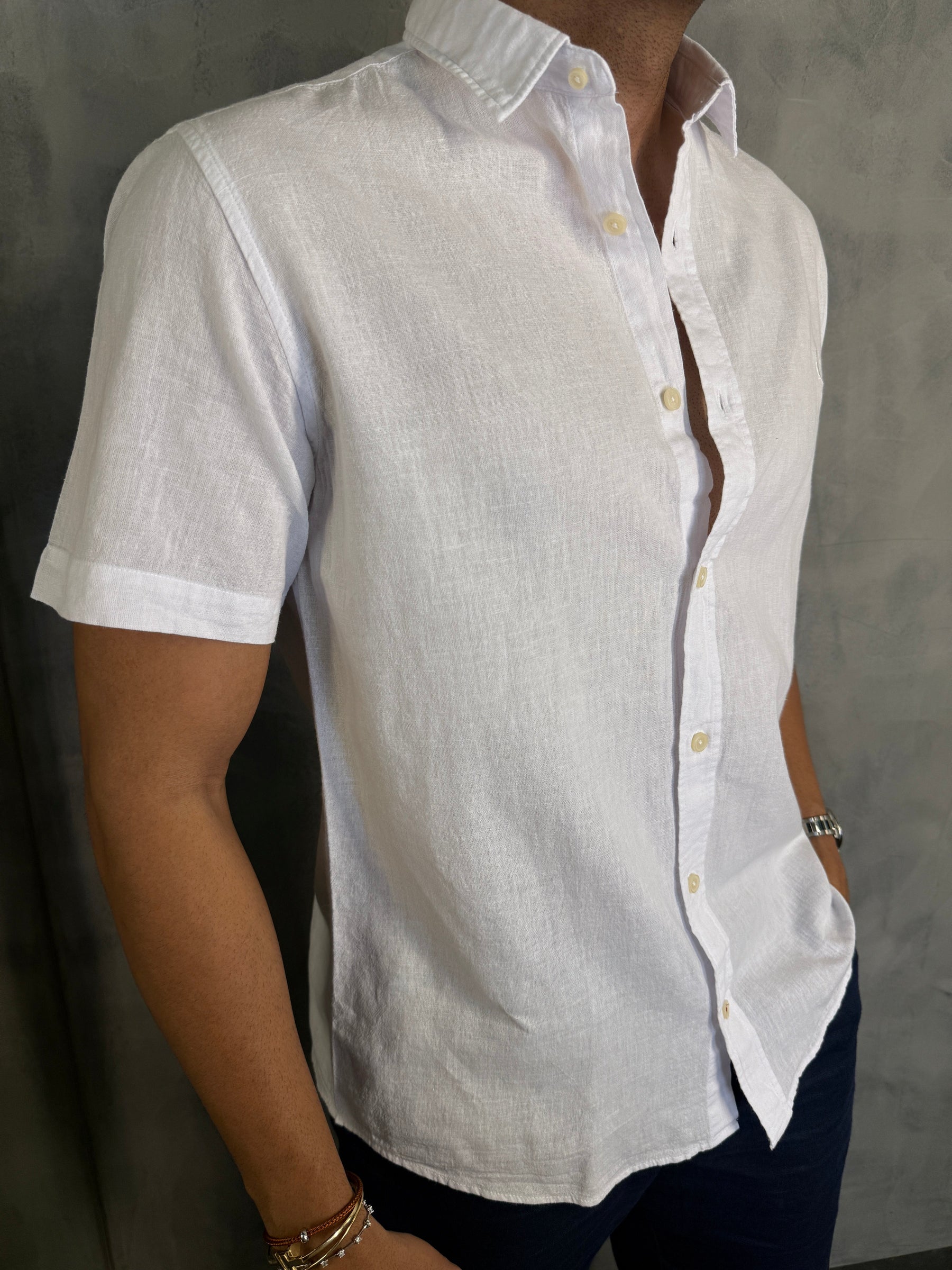 CAMISA M/C LINHO PIENZA RESERVA BRANCO