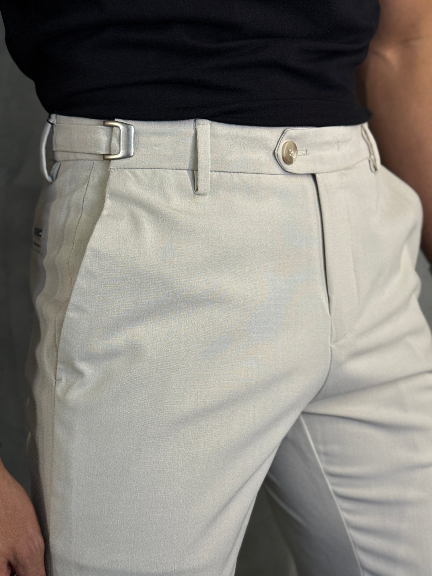 CALÇA ALF. ATENAS SLIM REGULÁVEL PONTO AREIA