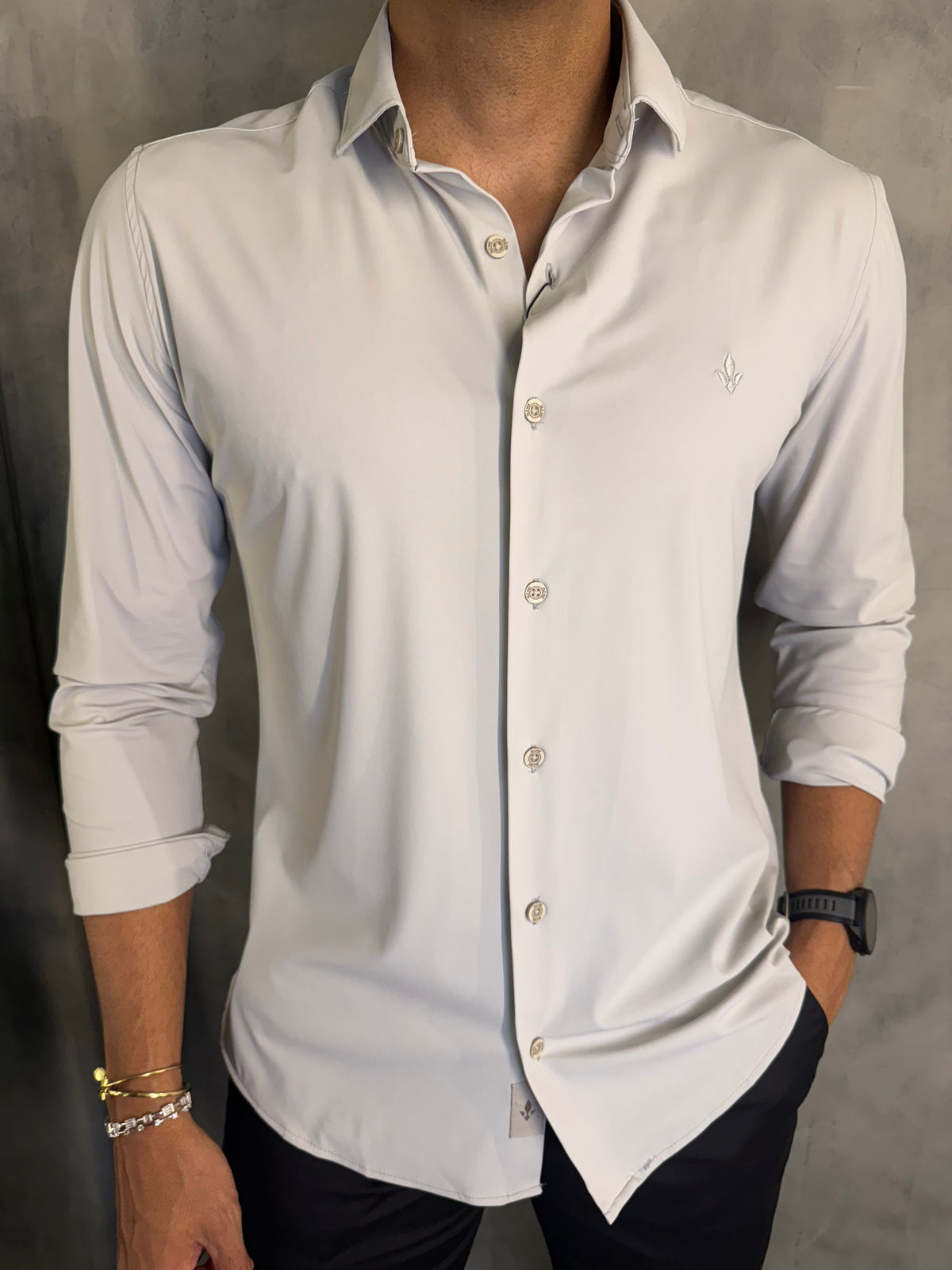 CAMISA M/L COMFORT DLZ BEGE CONCHA