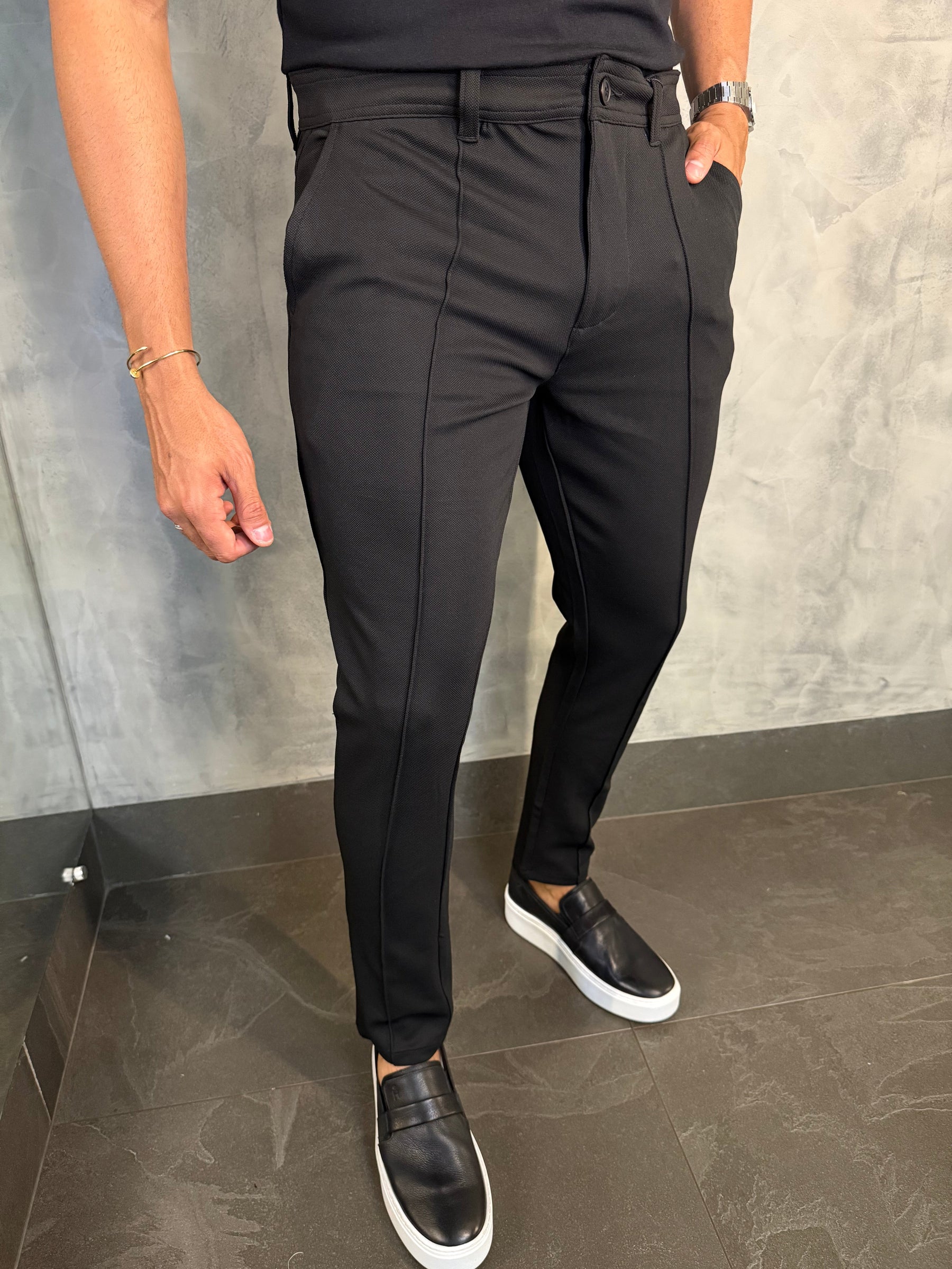 CALÇA MALHA C/ FRISO PONTO H