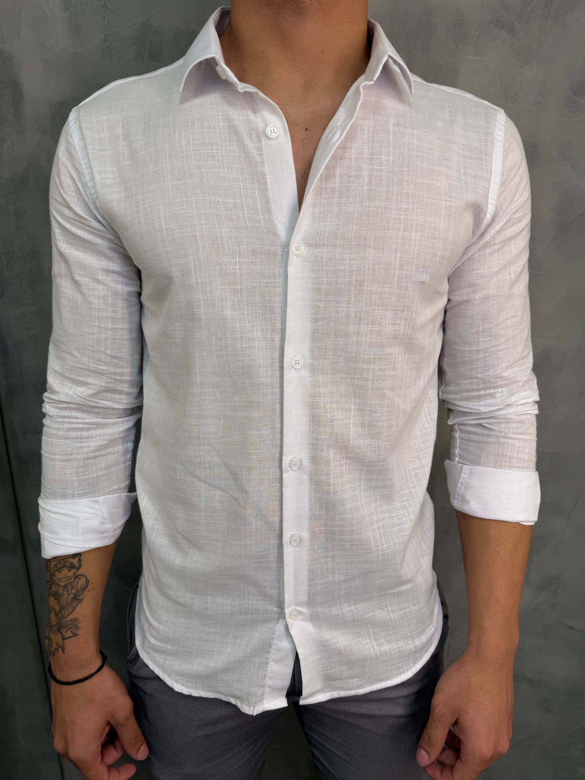 CAMISA M/L FLAME PONTO H BRANCO