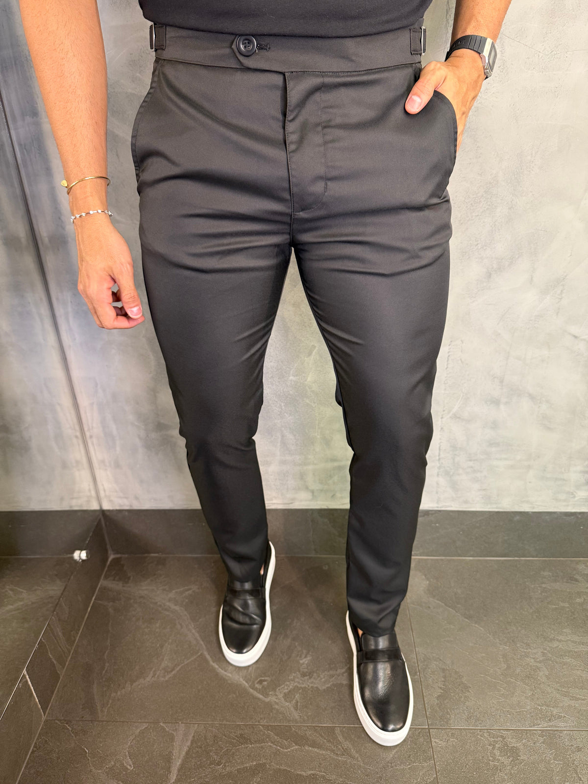 CALÇA ALF. REGULAGEM BUZIOS PONTO H PRETO