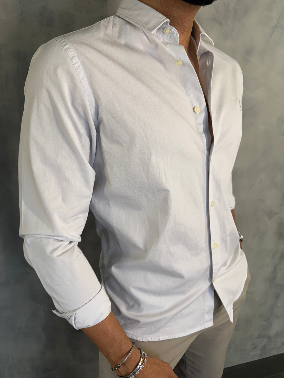 CAMISA M/L PORTO RESERVA CINZA CONCRETO