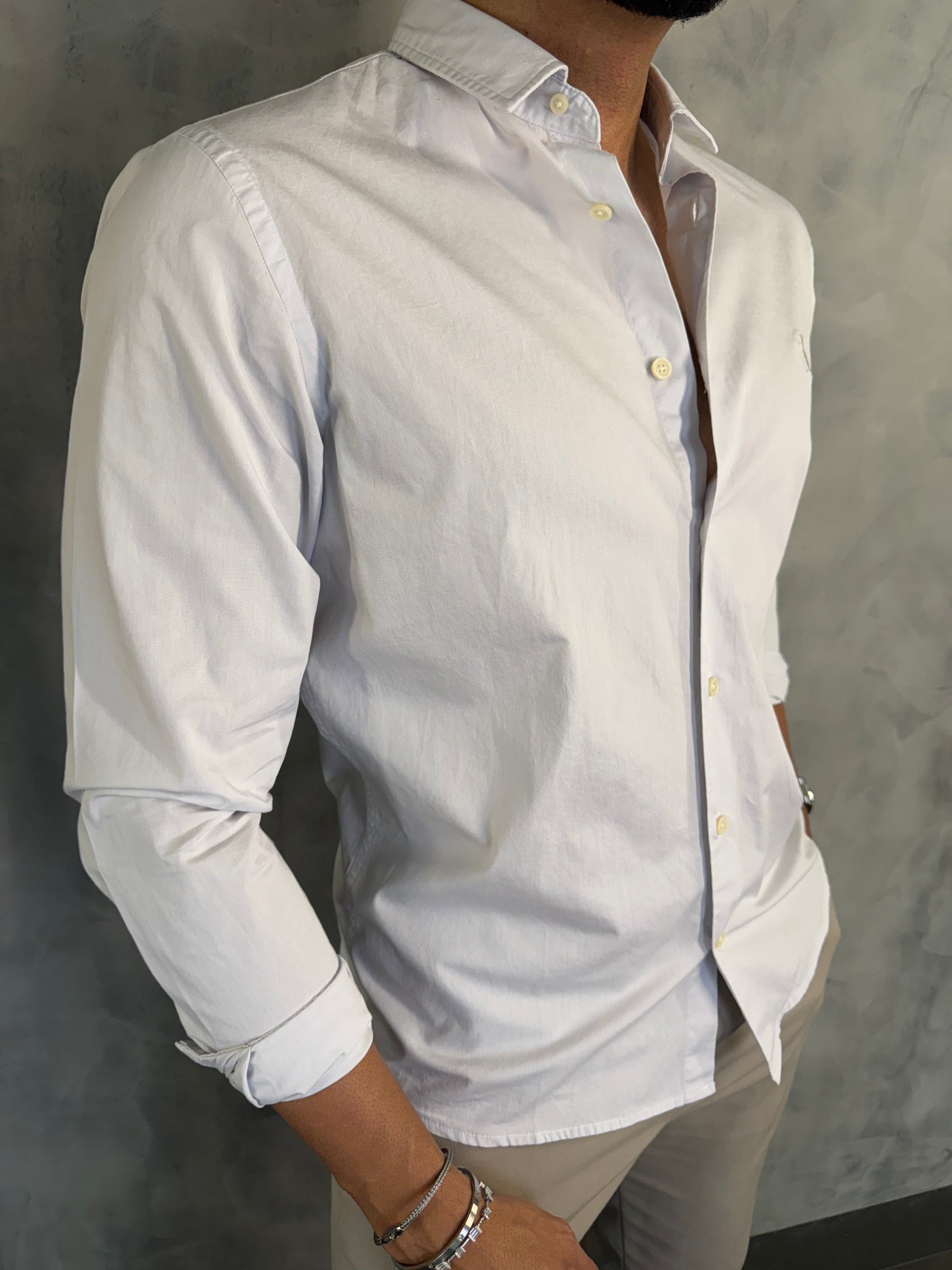 CAMISA M/L PORTO RESERVA CINZA CONCRETO