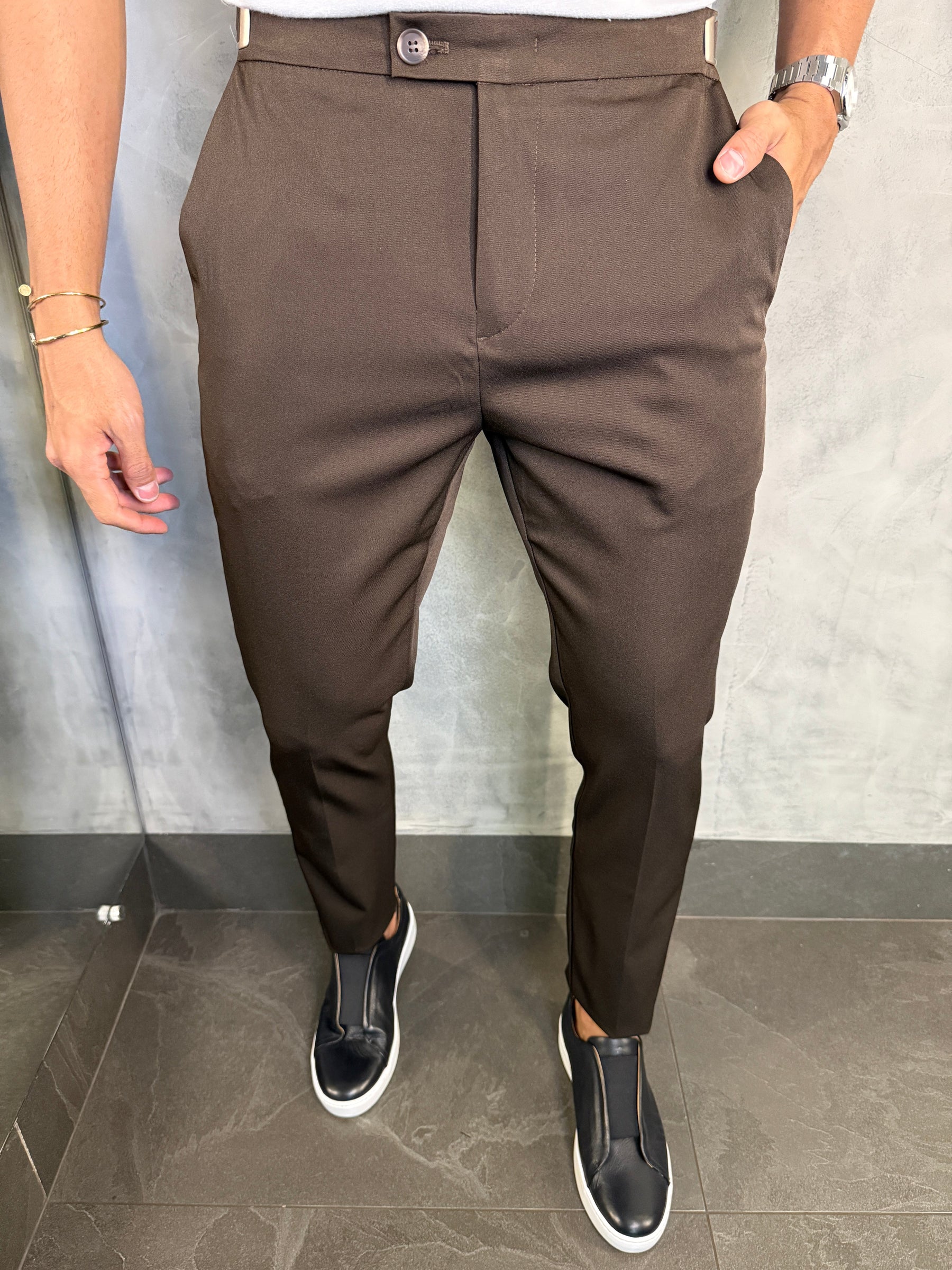 CALÇA ALF. VIENA AJUSTE CATRACA PONTO H CAFÉ