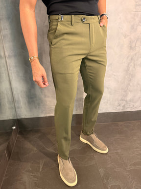 CALÇA ALF. ATENAS SLIM REGULÁVEL PONTO VERDE MILITAR