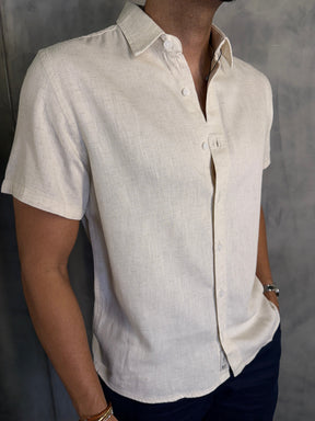 CAMISA M/C CASUAL LIOCEL LINHO KINGEJOE NATURAL