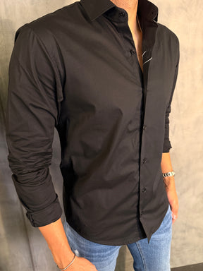 CAMISA M/L SLIM TRICOLINE C/ ELASTANO PONTO H