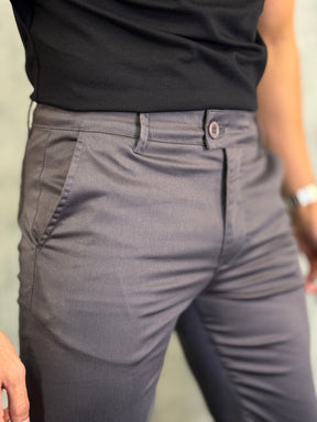 CALÇA SARJA ACETINADA PONTO H CHUMBO