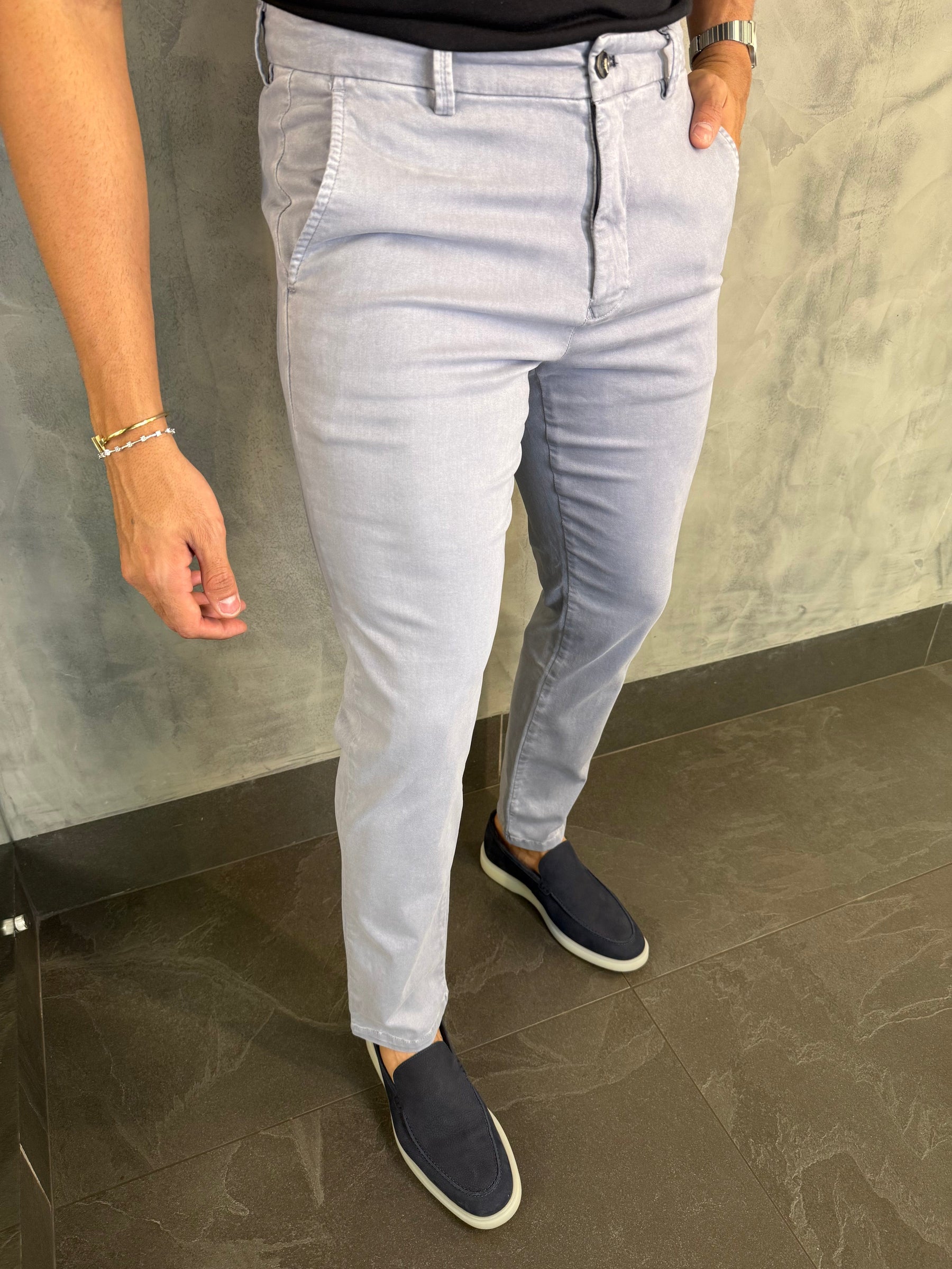 CALÇA ALF SARJA COMFORT SKINNY PONTO H NIMBUS