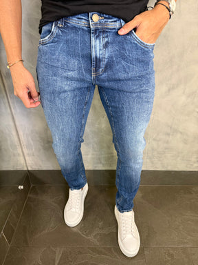CALCA JEANS SKINNY SW DLZ AZUL RAJADO
