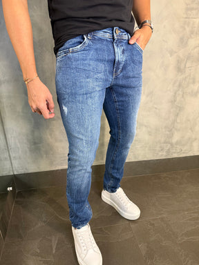 CALCA JEANS SKINNY SW DLZ AZUL RAJADO