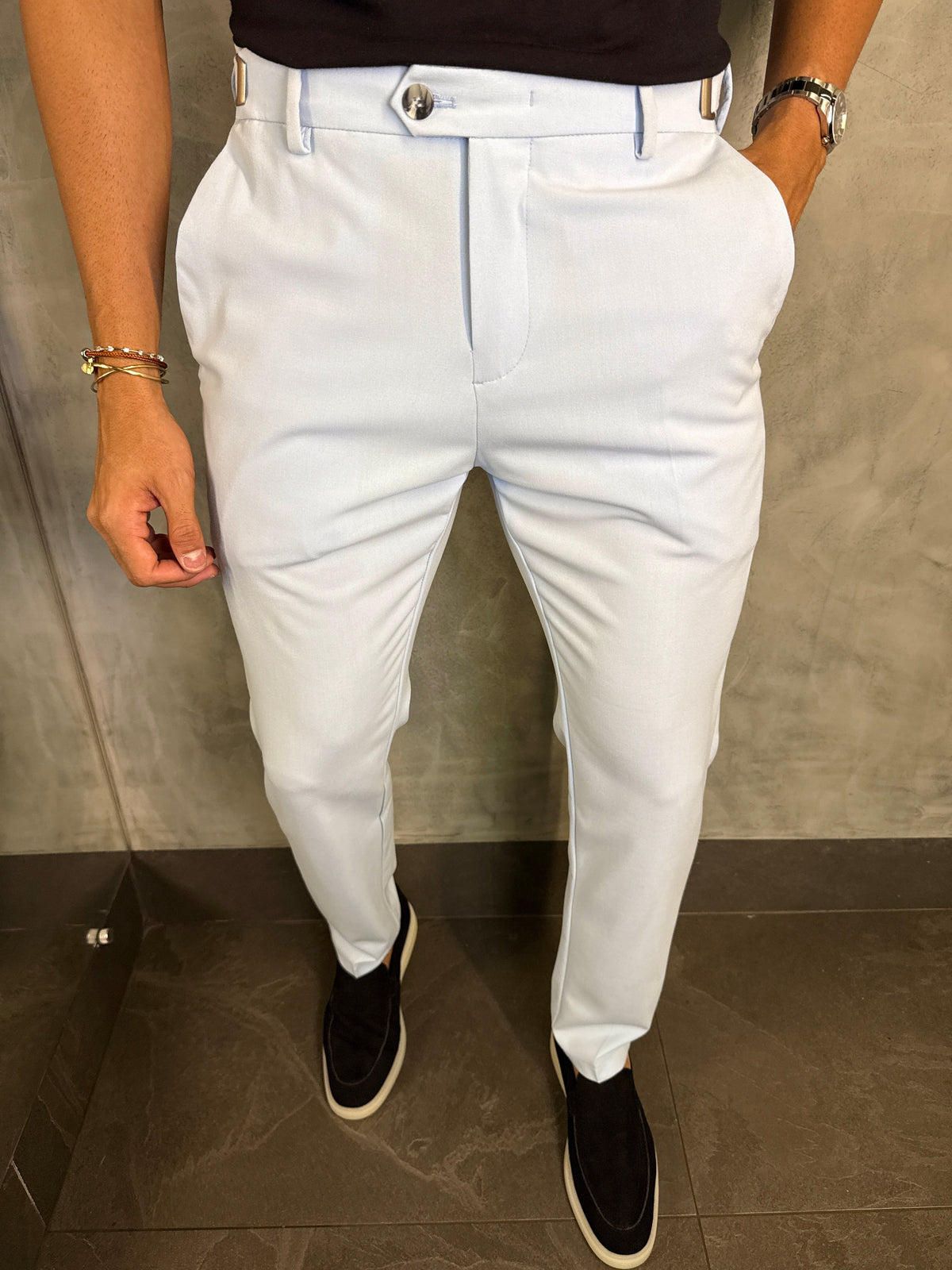 CALÇA ALF. ATENAS SLIM REGULÁVEL PONTO AZUL BB