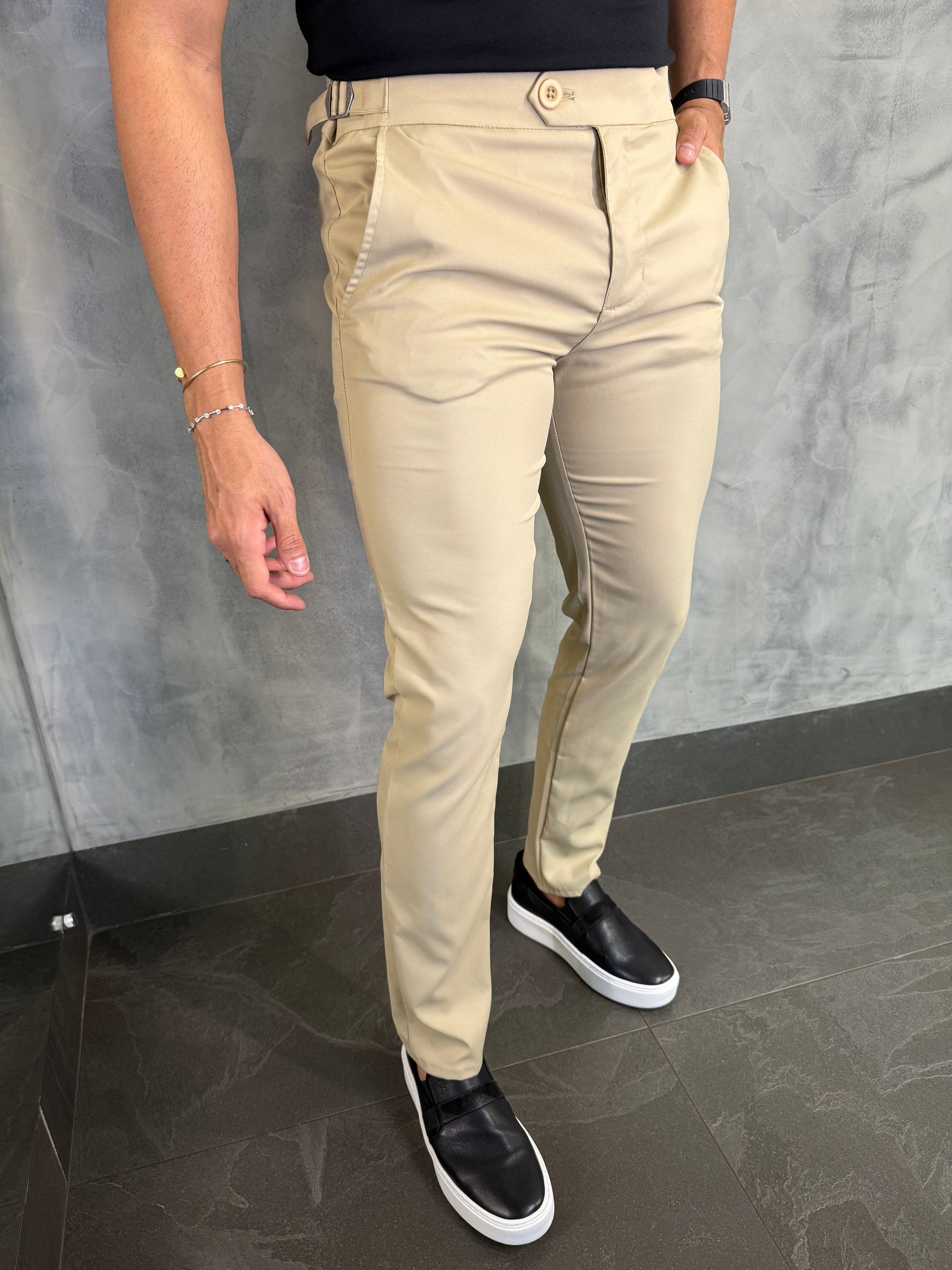 CALÇA ALF. REGULAGEM BUZIOS PONTO H BEGE