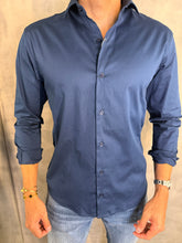 CAMISA M/L SLIM TRICOLINE C/ ELASTANO PONTO H