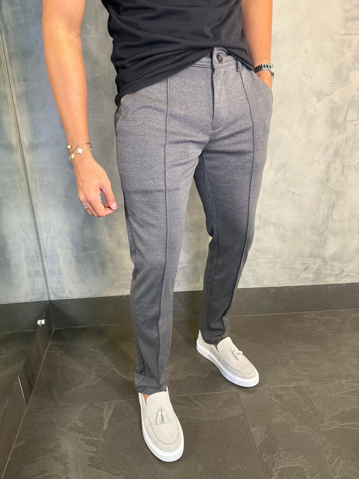 CALÇA ALF. POSITANO PONTO H CHUMBO