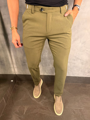 CALÇA ALF. ATENAS SLIM REGULÁVEL PONTO VERDE MILITAR