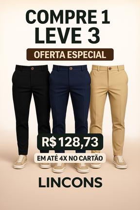 [COMPRE 1 LEVE 3] Calça Premium Catraca Mônaco – Estilo, Conforto e Caimento Perfeito (BLACK FRIDAY)