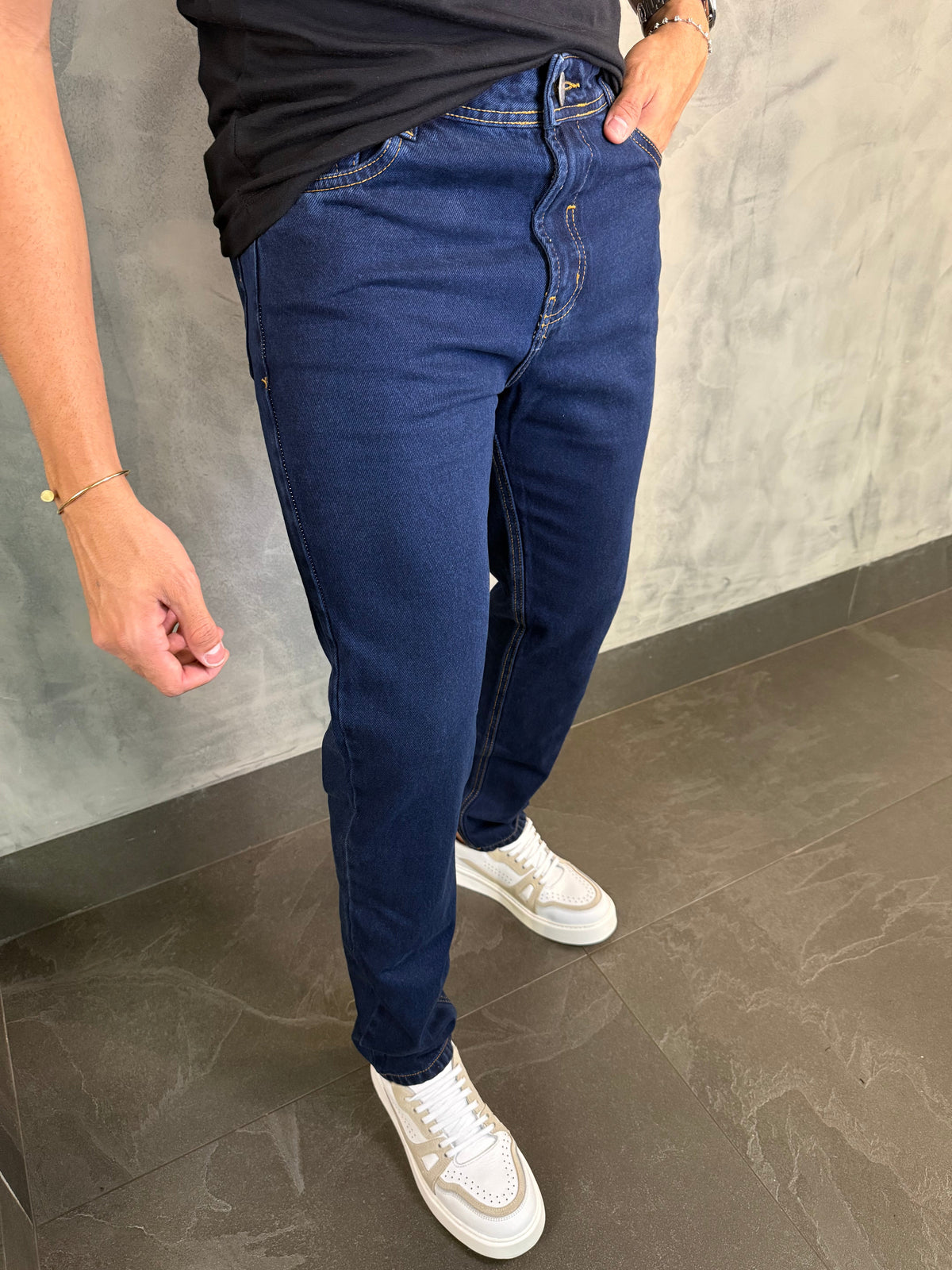CALÇA JEANS RETA DGN JEANS ESCURO