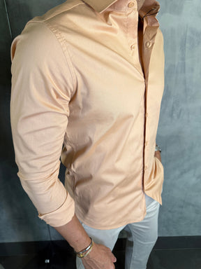 CAMISA MANGA LONGA PONTO H BEGE