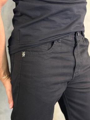 CALÇA JEANS RETA HANKS DGN PRETO