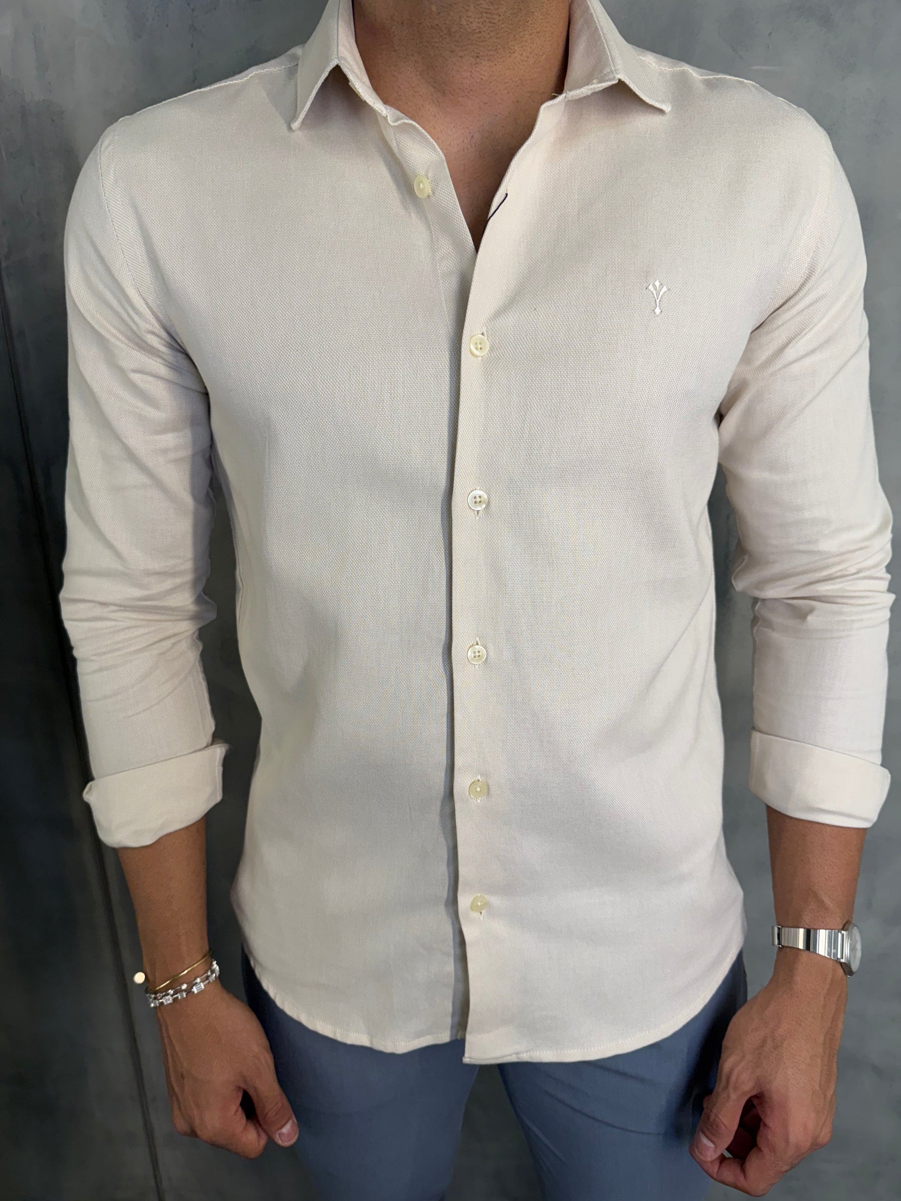 CAMISA M/L JAIPUR INDICCATTO AREIA
