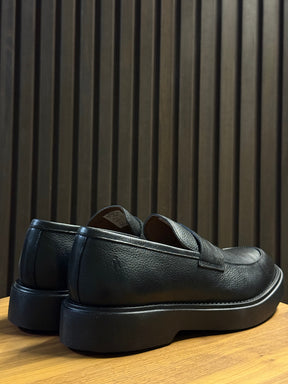 LOAFER TORINO COURO LISO PONTO H PRETO