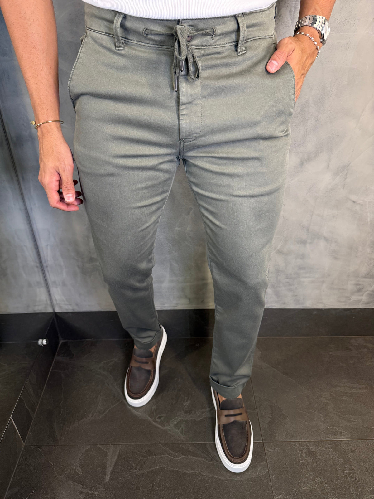 CALÇA SARJA MOLETOM SKINNY PONTO H