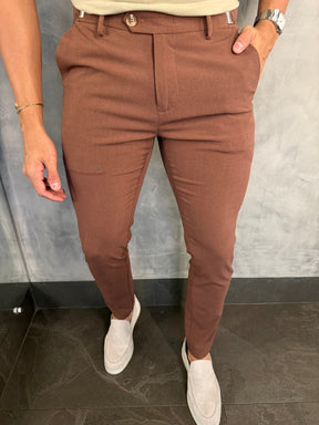 CALÇA ALF ATENAS AJUSTE FIVELA PONTO H CAFÉ