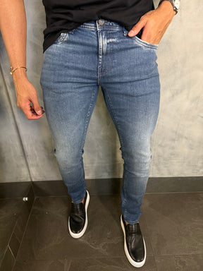 CALÇA JEANS SKINNY SW RESINADA DLZ AZUL MÉDIO