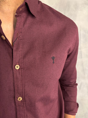 CAMISA M/L DE VISCOLINHO INDICCATTO VINHO